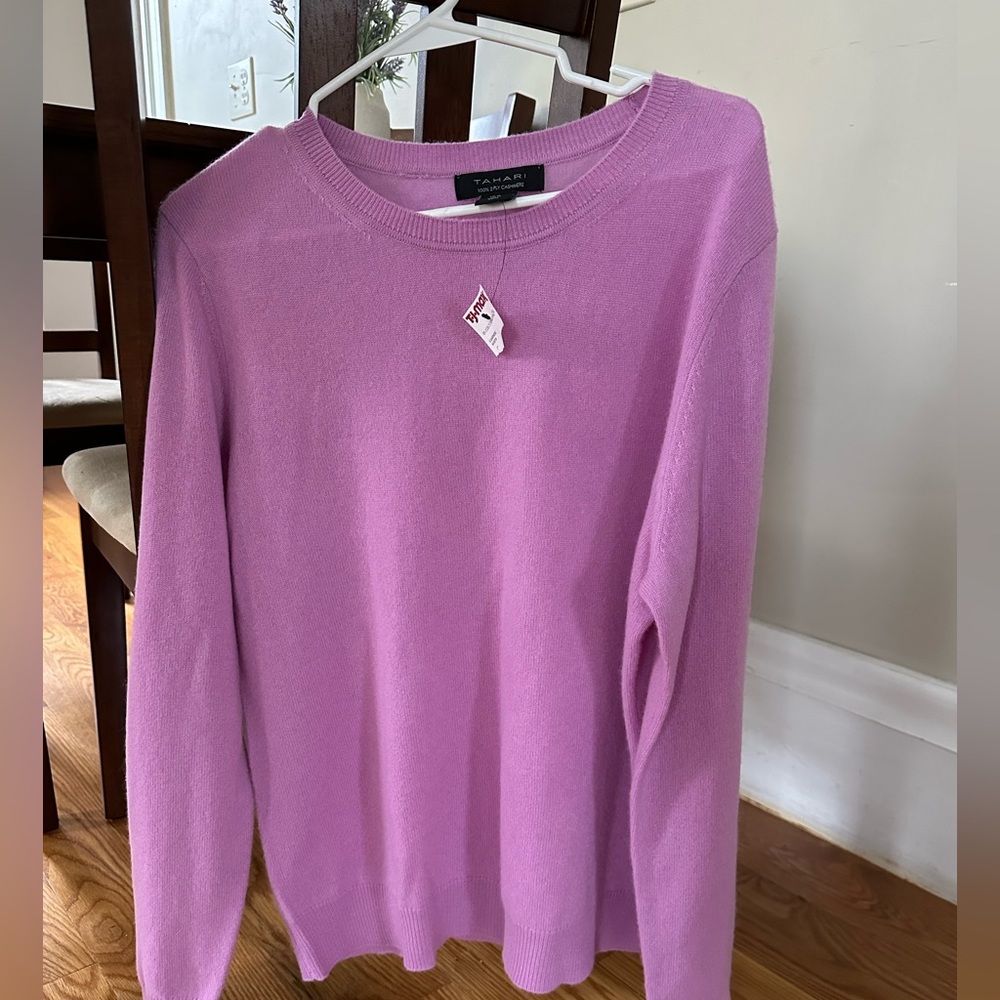 Tahari Cashmere Sweater XL Pink